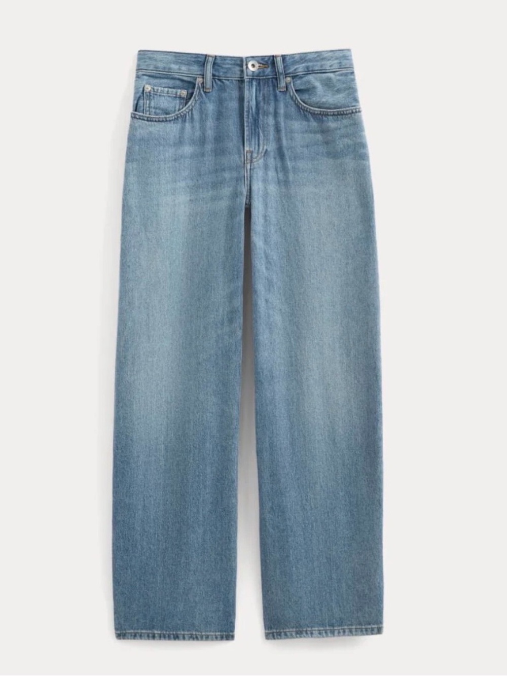 Everlane The Loose Curve Mid Rise Baggy Jean in Light Wash Size 25R. NWT